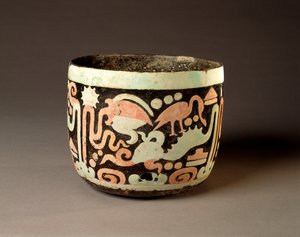 Bowl with Water Scene, Guatemala, Middle Classic, 500-700